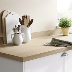 GoodHome Plan de travail stratifié aspect bois clair Kala L.300 x l.62 x Ép.3,8 cm