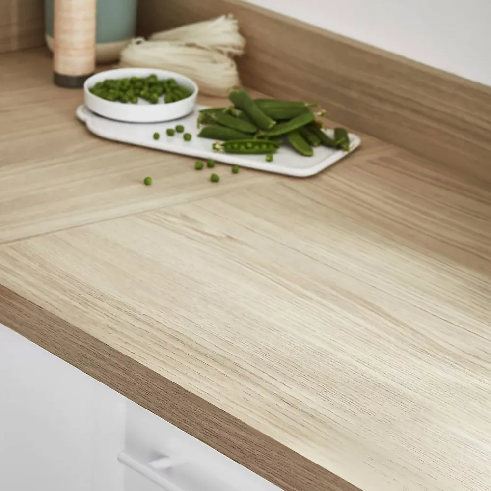 GoodHome Plan de travail stratifié aspect bois clair Kala L.300 x l.62 x Ép.3,8 cm