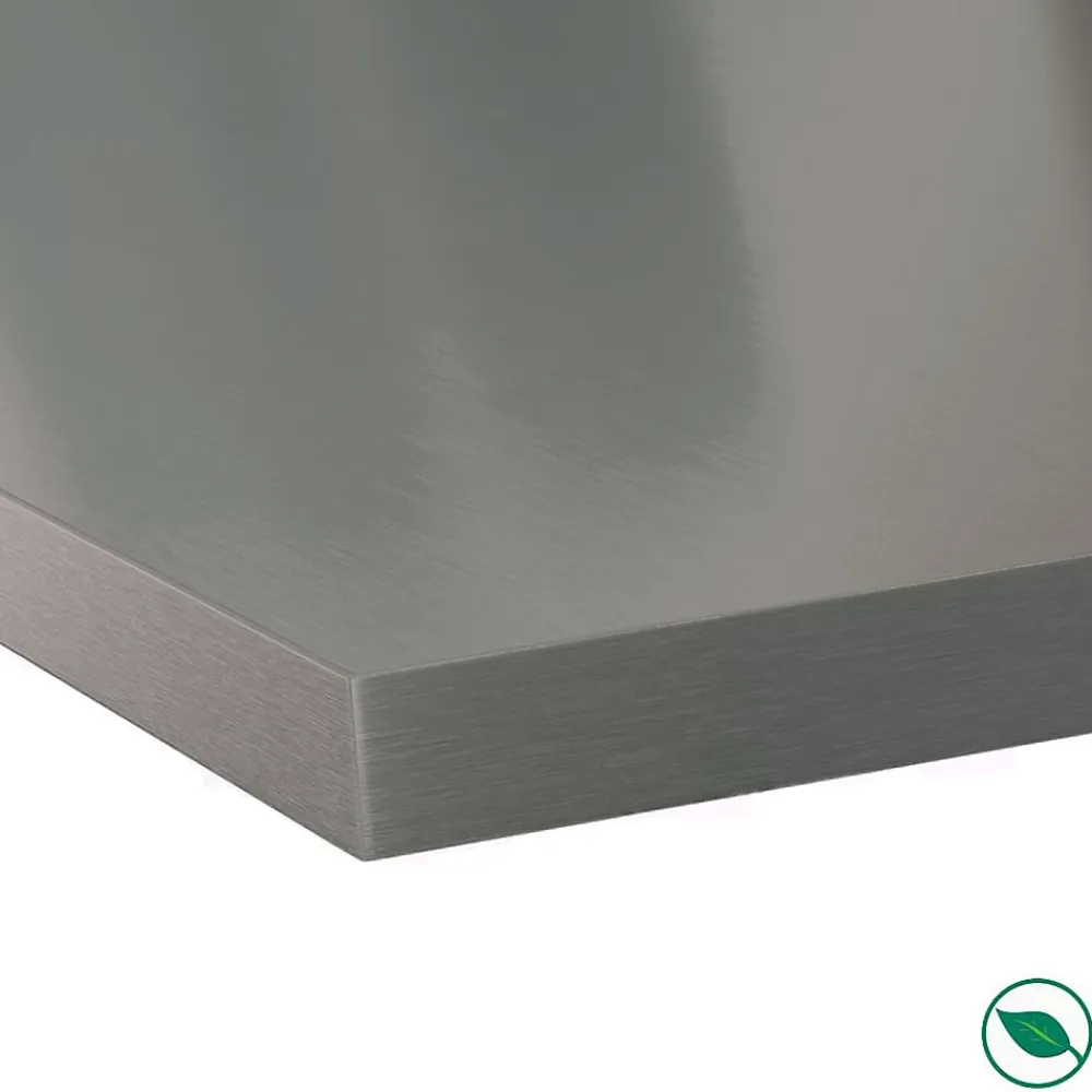 Forestea Plan de travail stratifié HPL aluminium 2000 x 650 x 38 mm