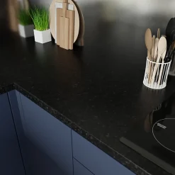 Plan De Travail Buanderie|GoodHome Plan de travail stratifié effet granit noir L.300 x l.62 x ép.3,8 cm, Kabsa