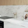 Plan De Travail Buanderie| Plan de travail stratifié aspect marbre beige GoodHome Berberis L.300 x Ép.3,8 cm
