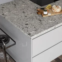 GoodHome Plan de travail stratifié décor ceppo gris Berberis L.300 x Ép.3,8 cm