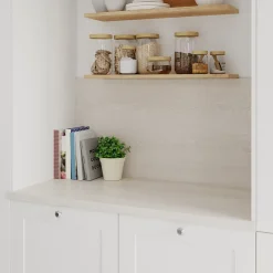 GoodHome Plan de travail stratifié aspect bois blanc Kabsa L.300 x l.62 x Ép.3,8 cm