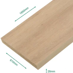 Forestea Plan de travail stratifié chêne clair 1850 x 610 x 28 mm