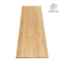 Wood&Sens Plan de vasque Bambou Pré-Huilé bois massif, l.91 x H.49 cm, Ep.36 mm