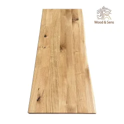 Wood&Sens Plan de vasque Chêne Pré-Huilé bois bord naturel, l.91 x H.49 cm, Ep.40 mm