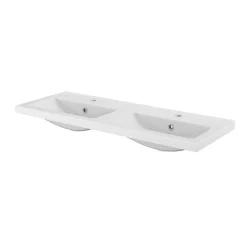 Plan Double Vasque|GoodHome Plan double vasque blanc Nira 100 cm