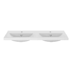 Plan Double Vasque|GoodHome Plan double vasque blanc Nira 100 cm