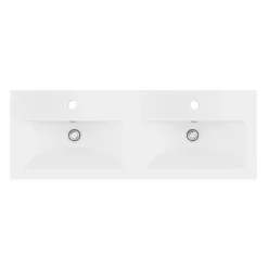 Plan Double Vasque|GoodHome Plan double vasque blanc Nira 100 cm