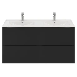 Plan Double Vasque|GoodHome Plan double vasque blanc en céramique l.120 cm Lana