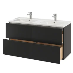 Plan Double Vasque|GoodHome Plan double vasque blanc en céramique l.120 cm Lana