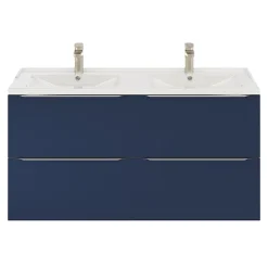 Plan Double Vasque|GoodHome Plan double vasque blanc en céramique l.120 cm Lana