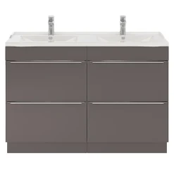 Plan Double Vasque|GoodHome Plan double vasque blanc en céramique l.120 cm Lana
