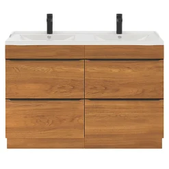 Plan Double Vasque|GoodHome Plan double vasque blanc en céramique l.120 cm Lana