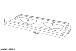 Plan Double Vasque|GoodHome Plan double vasque blanc en céramique l.120 cm Lana