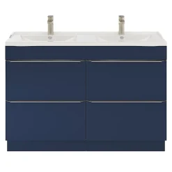 Plan Double Vasque|GoodHome Plan double vasque blanc en céramique l.120 cm Lana