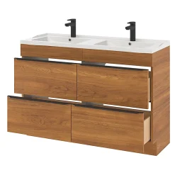 Plan Double Vasque|GoodHome Plan double vasque blanc en céramique l.120 cm Lana