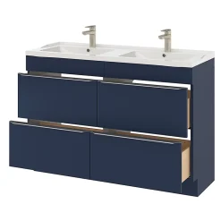 Plan Double Vasque|GoodHome Plan double vasque blanc en céramique l.120 cm Lana