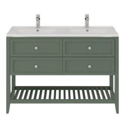 Plan Double Vasque|GoodHome Plan double vasque blanc en céramique l.120 cm Lana