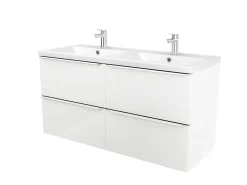 Plan Double Vasque|GoodHome Plan double vasque blanc en céramique l.120 cm Nira