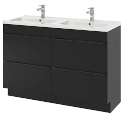 Plan Double Vasque|GoodHome Plan double vasque blanc en céramique l.120 cm Nira
