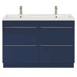 GoodHome Plan double vasque en résine blanc Mila 120 cm