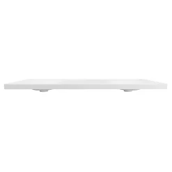 Plan Double Vasque|GoodHome Plan double vasque l.120 x P.45 cm en céramique avec plage de dépose au centre, blanc, Kentia