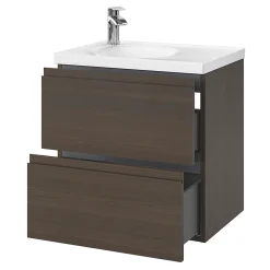 Plan Double Vasque|GoodHome Plan double vasque l.120 x P.45 cm en céramique avec plage de dépose au centre, blanc, Kentia