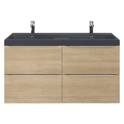 GoodHome Plan double vasque noir Mila 120 cm