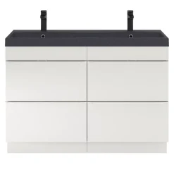 GoodHome Plan double vasque noir Mila 120 cm