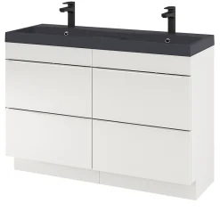 GoodHome Plan double vasque noir Mila 120 cm