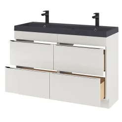 GoodHome Plan double vasque noir Mila 120 cm