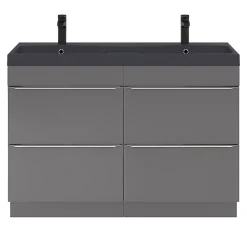 GoodHome Plan double vasque noir Mila 120 cm