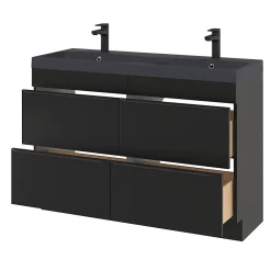 GoodHome Plan double vasque noir Mila 120 cm