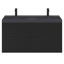 GoodHome Plan double vasque noir Mila 120 cm