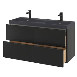 GoodHome Plan double vasque noir Mila 120 cm