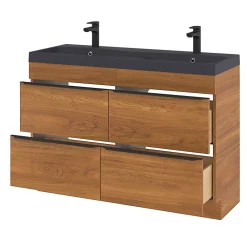 GoodHome Plan double vasque noir Mila 120 cm