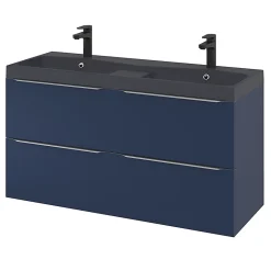 GoodHome Plan double vasque noir Mila 120 cm