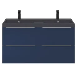 GoodHome Plan double vasque noir Mila 120 cm