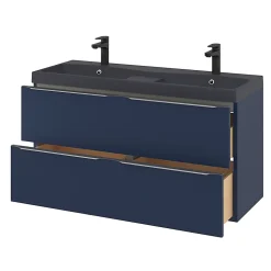 GoodHome Plan double vasque noir Mila 120 cm