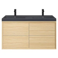 GoodHome Plan double vasque noir Mila 120 cm