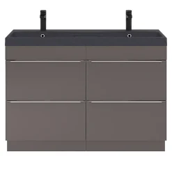 GoodHome Plan double vasque noir Mila 120 cm