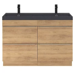GoodHome Plan double vasque noir Mila 120 cm