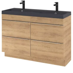 GoodHome Plan double vasque noir Mila 120 cm