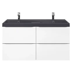GoodHome Plan double vasque noir Mila 120 cm