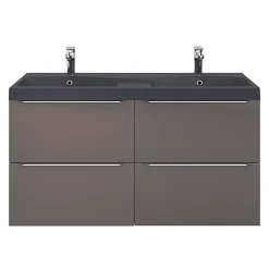 GoodHome Plan double vasque noir Mila 120 cm