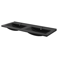 Plan Double Vasque|GoodHome Plan double vasque noir Nira 120 cm