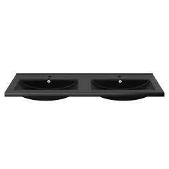 Plan Double Vasque|GoodHome Plan double vasque noir Nira 120 cm