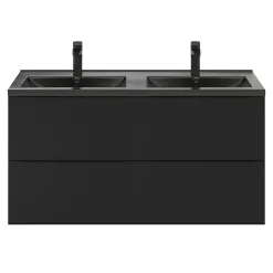 Plan Double Vasque|GoodHome Plan double vasque noir Nira 120 cm