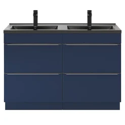 Plan Double Vasque|GoodHome Plan double vasque noir Nira 120 cm
